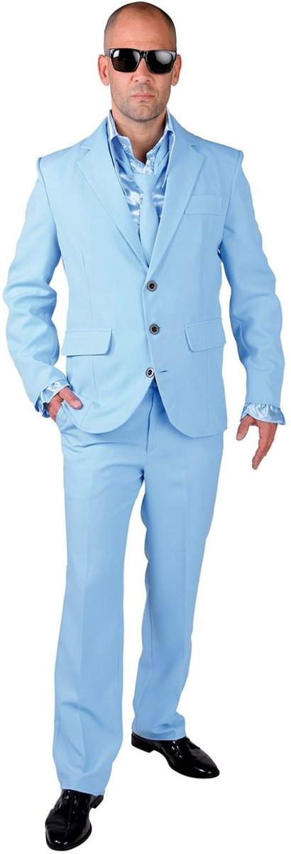 Glitter & Glamour Kostuum | Ice Cool Men In Blue | Man | Extra Small | Carnaval kostuum | Verkleedkleding
